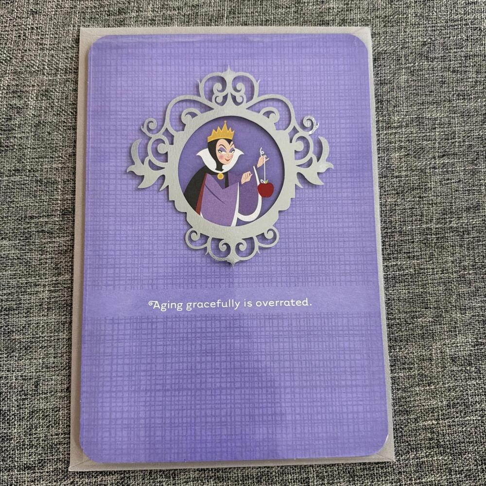 Hallmark Disney Birthday Greeting Card Snow White Witch Aging Gracefully Is